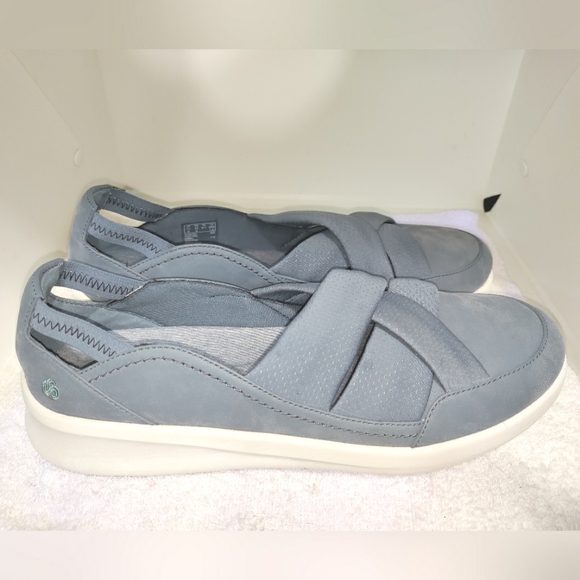Clarks Shoes - Clarks Solid Blue Coloured Slip-On Textile Women's Shoespre-owned Size 10